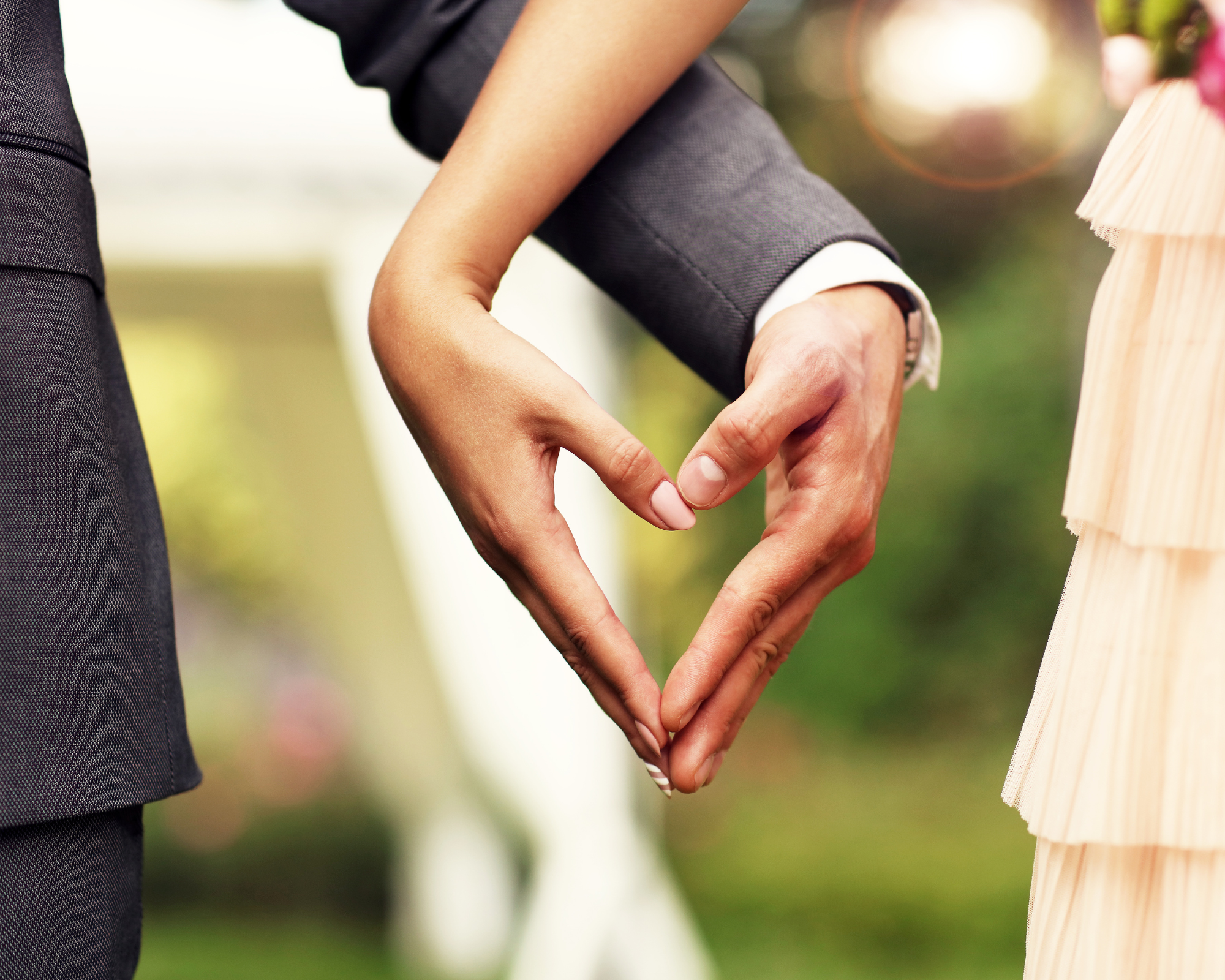 Wedding ceremony celebration with confetti